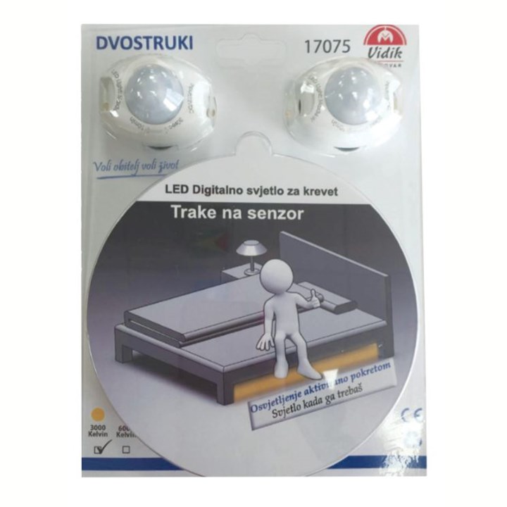 17075 LED TRAKA SA SENZOROM ZA DVA KREVETA 3W/m 2700K IP 65 2x1.2 metra