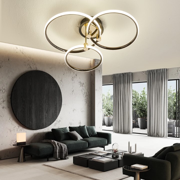 22870 STROPNA SVJETILJKA LED 64W DALJINSKI UPRAVLJAČ+APLIKACIJA FUTURO BLACK