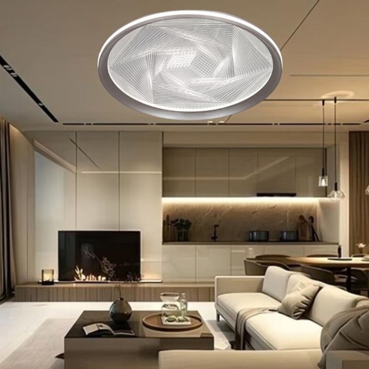 22958 STROPNA SVJETILJKA LED 24W 4000K 3D SILVER PLAFONJERA