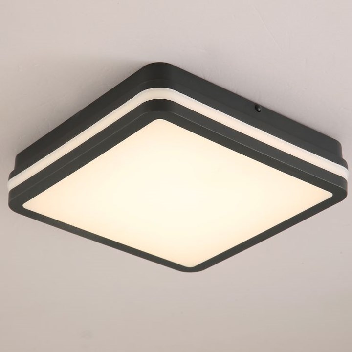 23002 PLAFONJERA LED 24W ZA KUPAONICE IP65 CRNA KVADRATNA 4000K