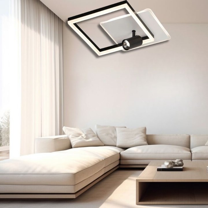 23109 STROPNA SVJETILJKA LED MONDO KVADRATNA 38W+1x2W LED