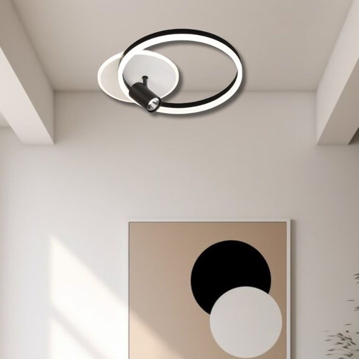 23110 STROPNA SVJETILJKA LED MONDO KRUG 38W + 1x2W LED CRNA