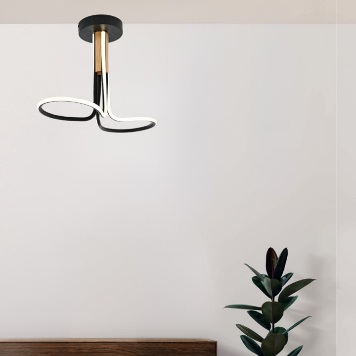 23147 STROPNA SVJETILJKA LED 28W CRNA LOTUS 4000K